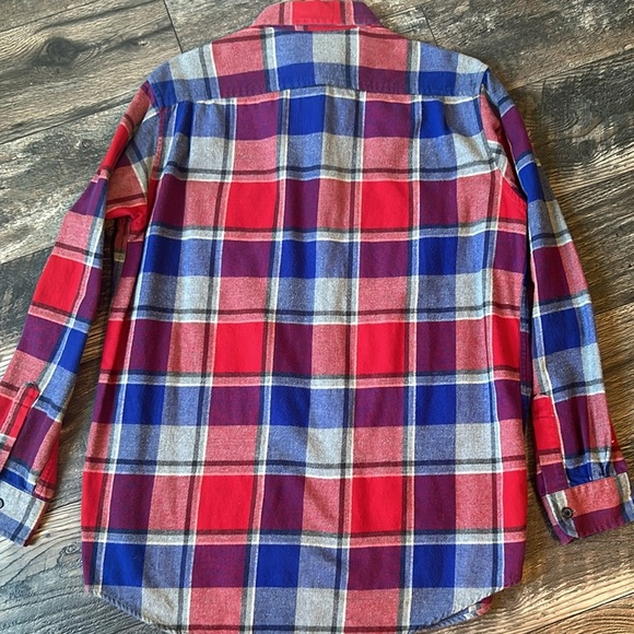 Eddie Bauer 100% Cotton Flannel Red and Blue Plaid Button-Up Shirt Women Medium - Picture 5 of 5